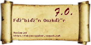 Fábián Oszkár névjegykártya