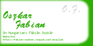 oszkar fabian business card