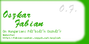 oszkar fabian business card
